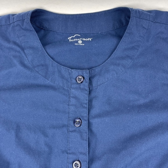 Butter Soft Button Up Shirt Womens 2X Blue Long Sleeve - Picture 3 of 10